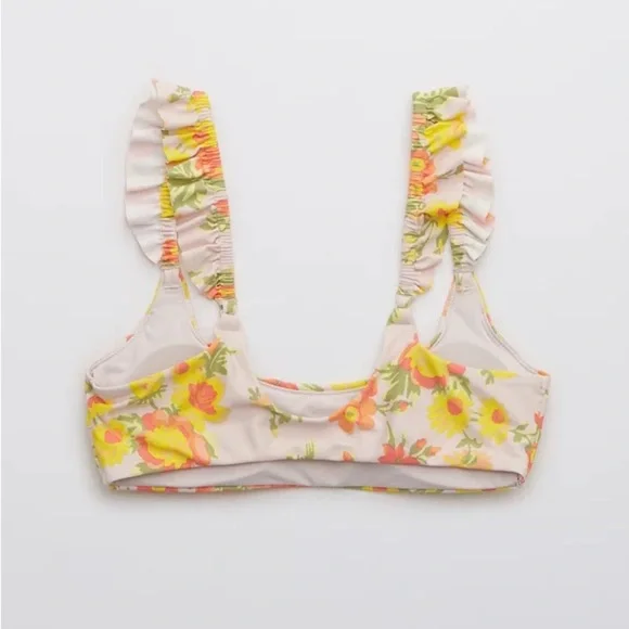 Aerie Printed Ruffle Scoop Bikini Top - Picture 6 of 9